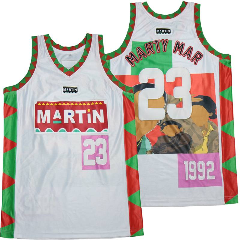 Marty Mar #23 In The House Movie Basketball Jersey White