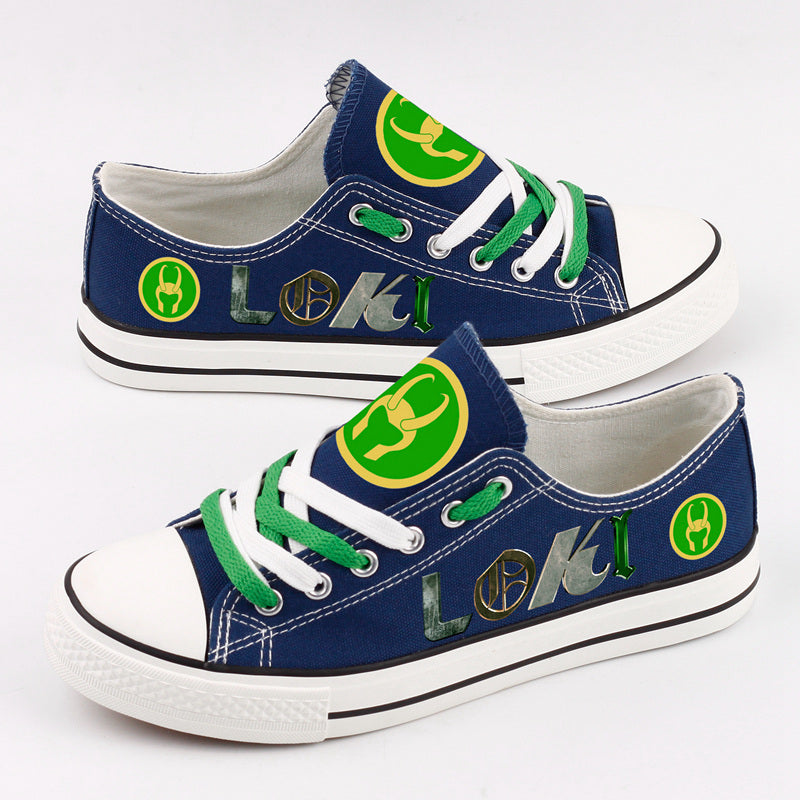 Marvel Loki Low Top Canvas Sport Sneakers Shoes For Men Women Fans