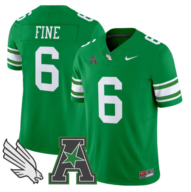 Mason Fine Jersey #6 North Texas Mean Green 2025 Vapor Stitched Green