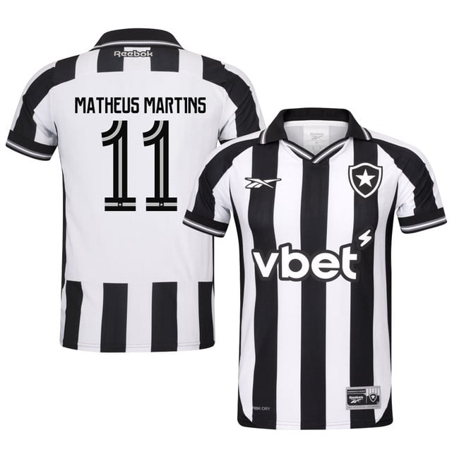 Matheus Martins #11 Botafogo 2025-26 Home Jersey – Black White