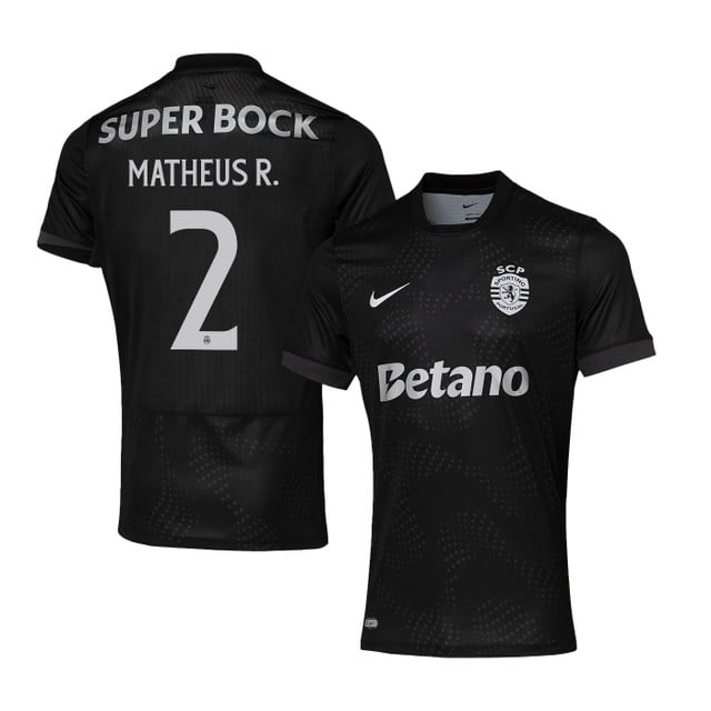 Matheus Reis 2 Sporting CP 2025-26 Away Match Jersey – Black