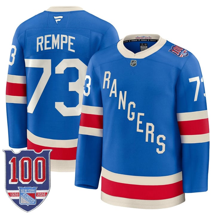 Matt Rempe Jersey #73 New York Rangers 1926 Throwback 100th Patch Stitched