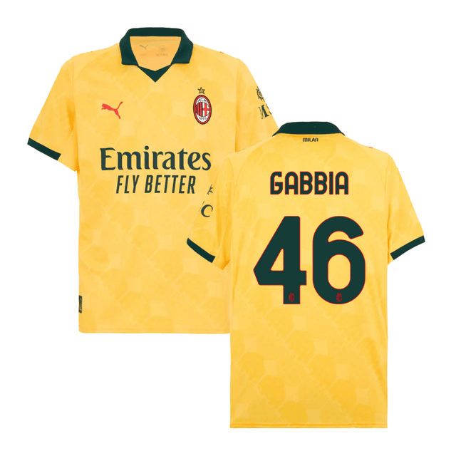 Matteo Gabbia #46 AC Milan 2025-26 Third Men Jersey – Yellow