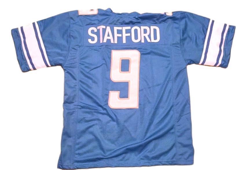 Matthew Stafford CUSTOM STITCHED Unsigned Football Jersey Blue