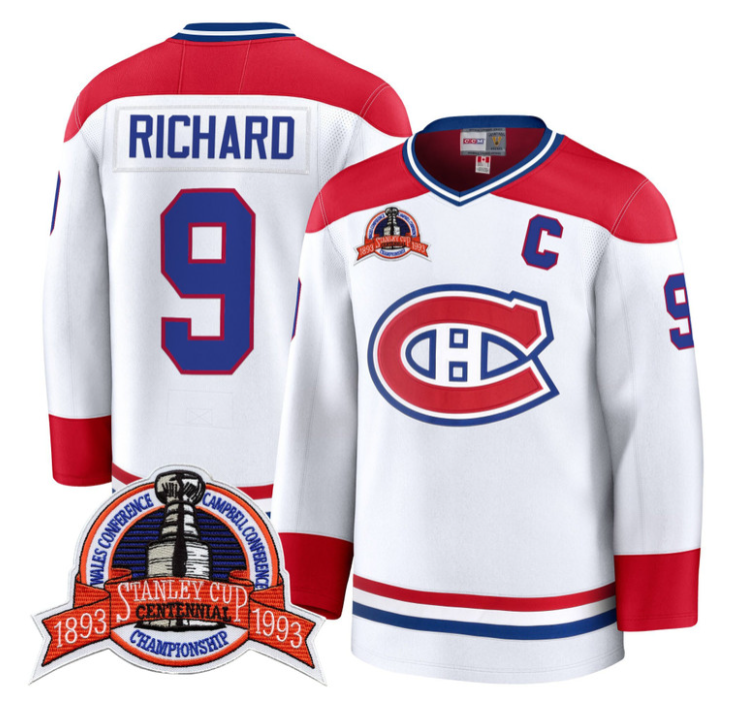 Maurice Richard Jersey #9 Montreal Canadiens Timeless Premium Stitched 1993 Final