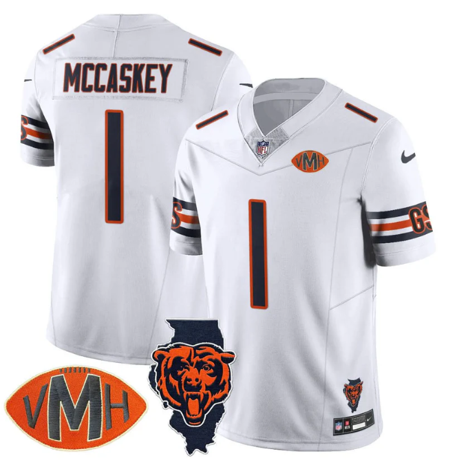 McCaskey Jersey #1 Honor Virginia Halas McCaskey Football All Stitched White