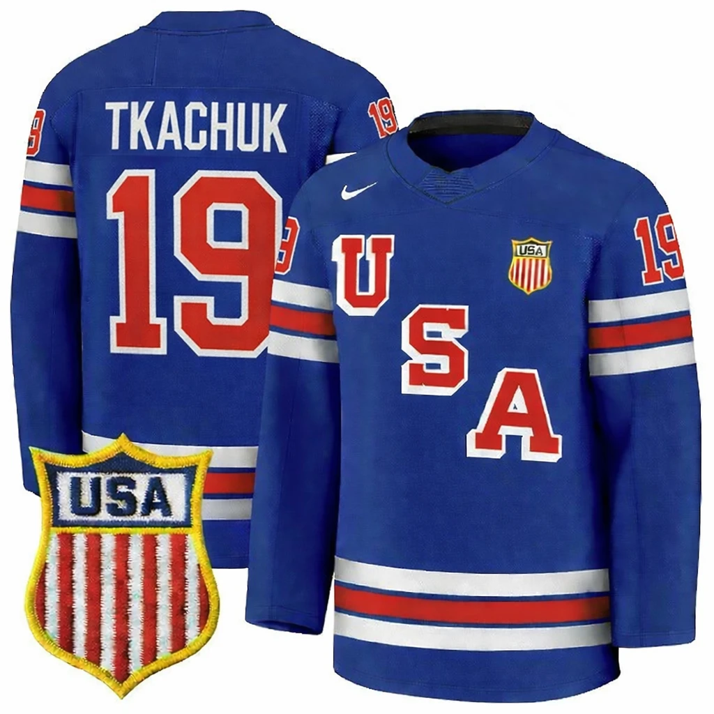 Matthew Tkachuk Jersey #19 Team USA Winter Olympics 2026 Hockey Premium STITCHED Blue