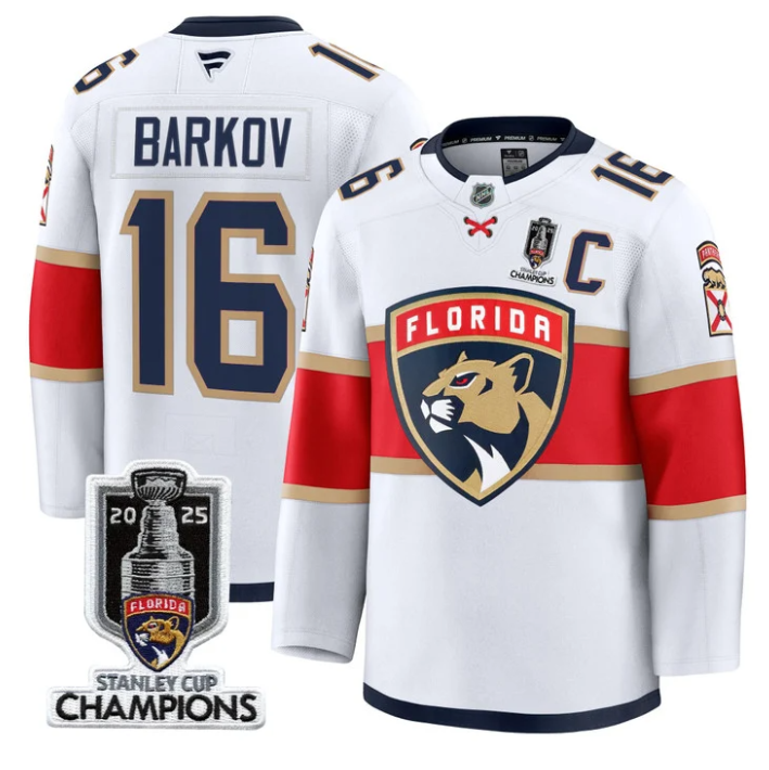 Men Aleksander Barkov Jersey #16 Florida Panthers 2025 Stanley Cup White
