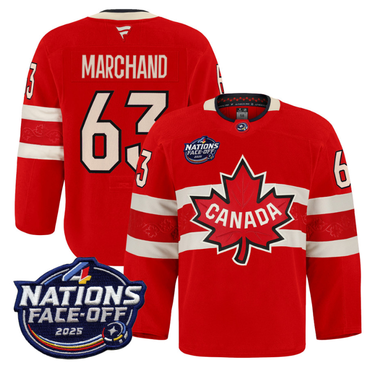 Men Brad Marchand Jersey #63 Canada 4 Nations Face-Off 2025 Pro Stitched Red (Copy)