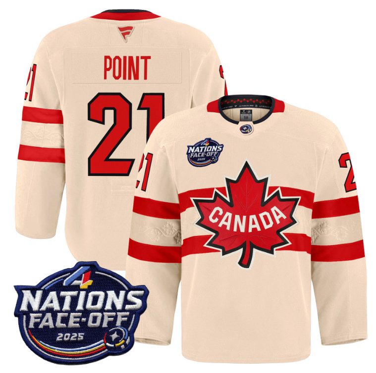 Men Brayden Point Jersey #21 Canada 4 Nations Face-Off 2025 Pro Stitched Cream