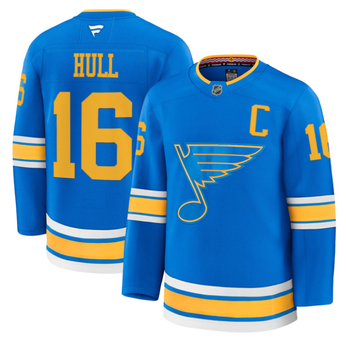 Men Brett Hull Jersey #16 St. Louis Blues 2025-26 Premium Stitched Blue