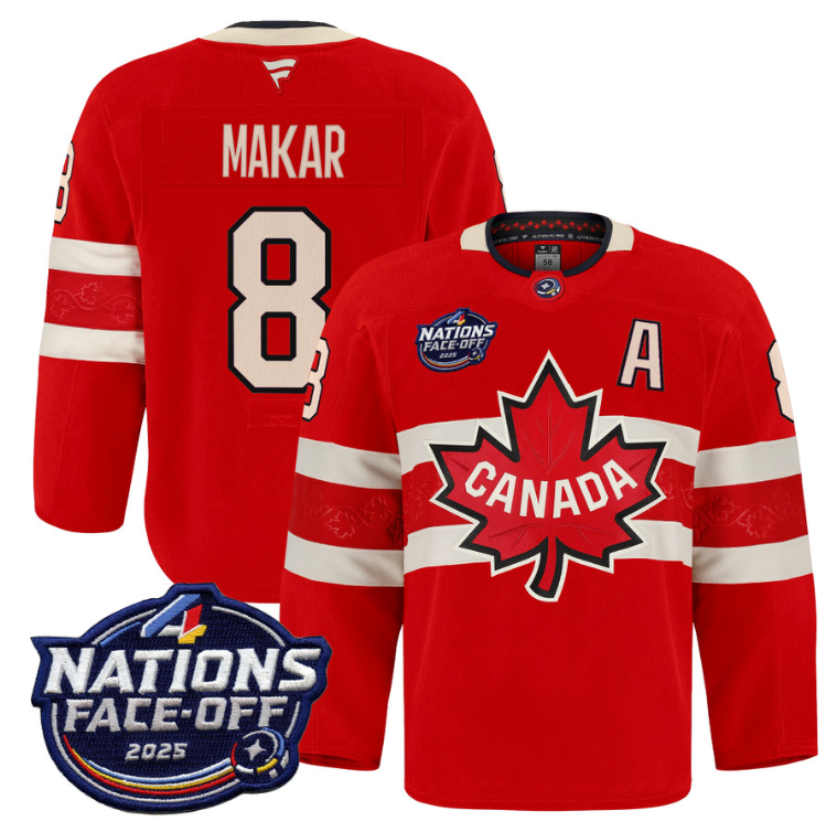 Men Cale Makar Jersey #8 Canada 4 Nations Face-Off 2025 Pro Stitched Red