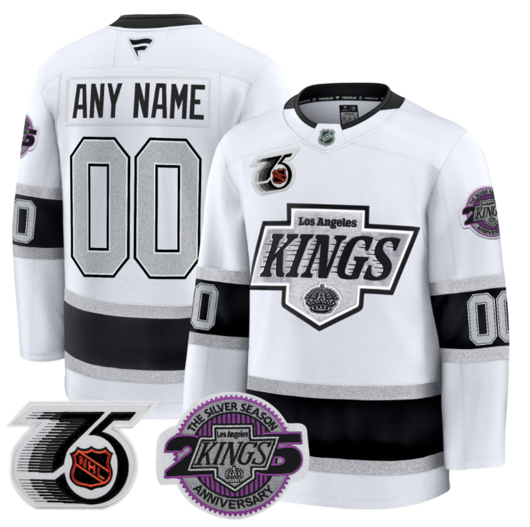 Men Custom Los Angeles Kings Jersey 91-92 75th 25th Anniversary Stitched White