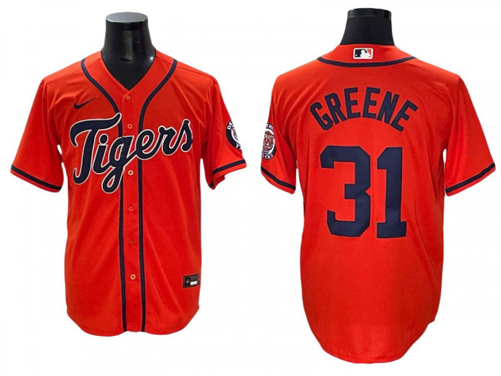 Men Detroit Tigers #31 Riley Greene Orange Jersey