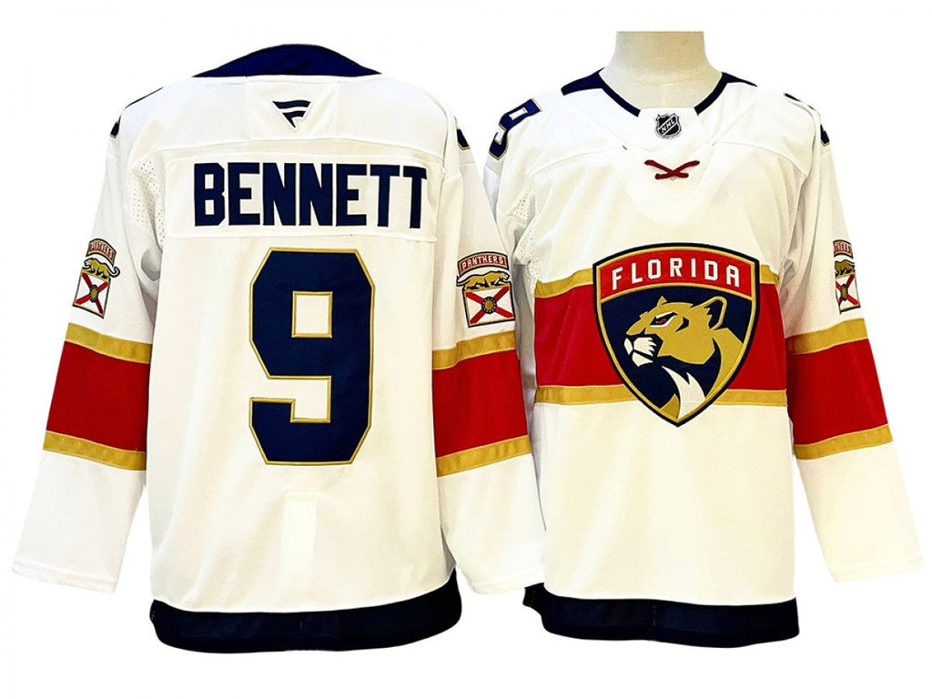 Men Florida Panthers #9 Sam Bennett White Away Jersey
