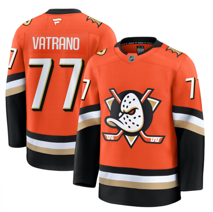 Men Frank Vatrano Jersey #77 Anaheim Ducks 2025 Premium Stitched Home