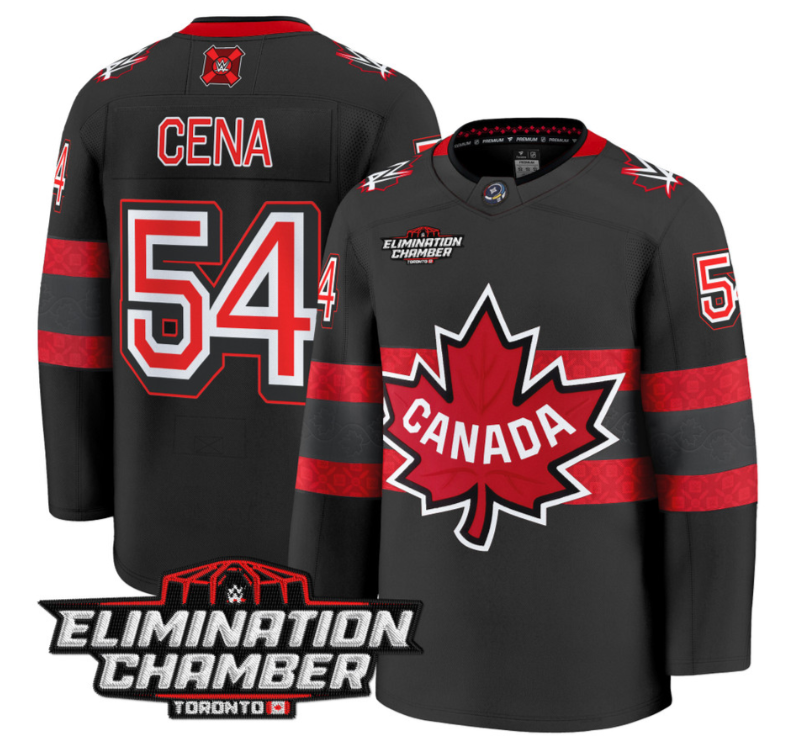 Men John Cena Jersey #54 Elimination Chamber Toronto 2025 Premium Stitched Black