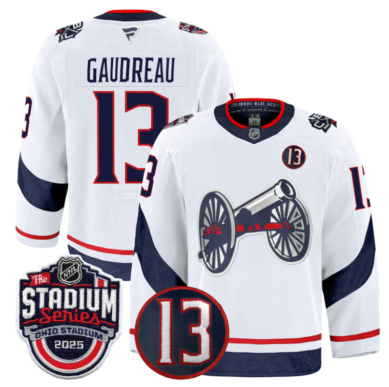 Men Johnny Gaudreau Jersey #13 Columbus Blue Jackets 2025 Stadium Series White