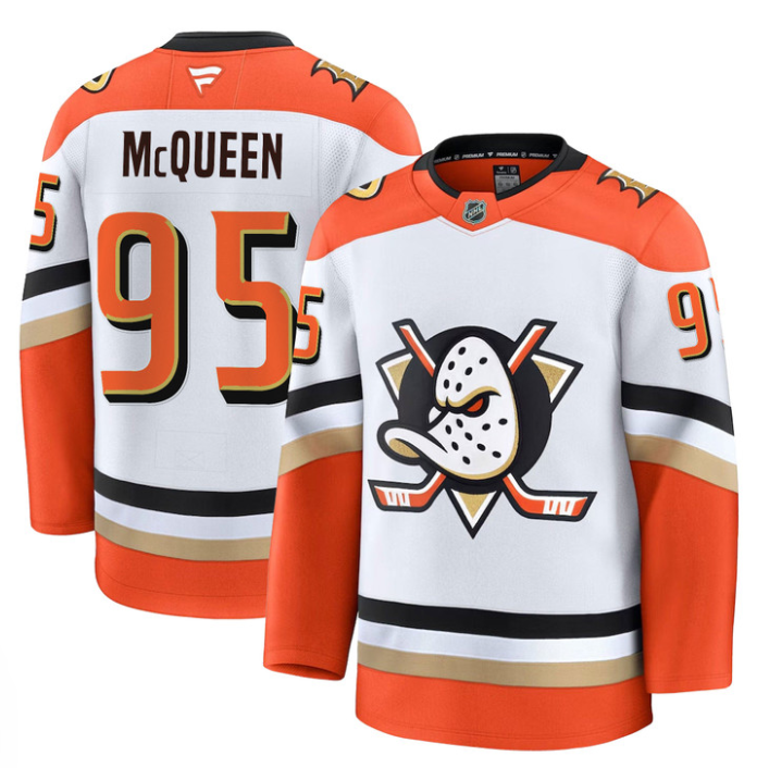 Men McQueen Jersey #95 Anaheim Ducks 2025 Premium Stitched  Away
