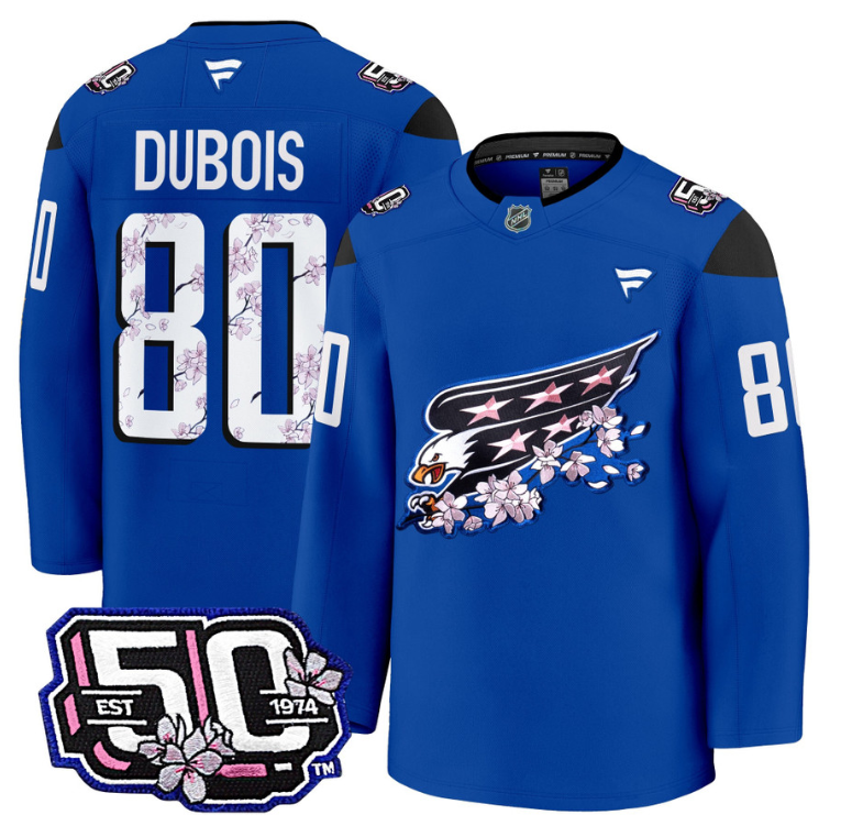 Men Pierre Dubois Jersey #80 Washington Capitals 50th Anniversary Cherry Blossom