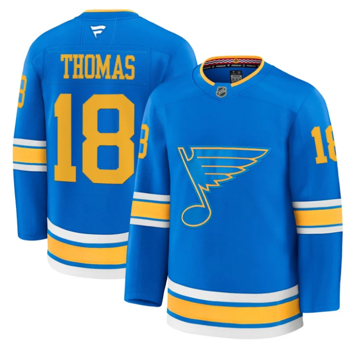 Men Robert Thomas Jersey #18 St. Louis Blues 2025-26 Premium Stitched Blue