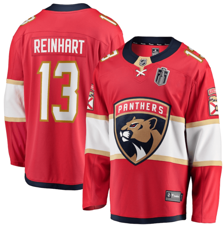 Men Sam Reinhart 13 Florida Panthers 2024 Stanley Cup Final Home Breakaway Player Jersey Red