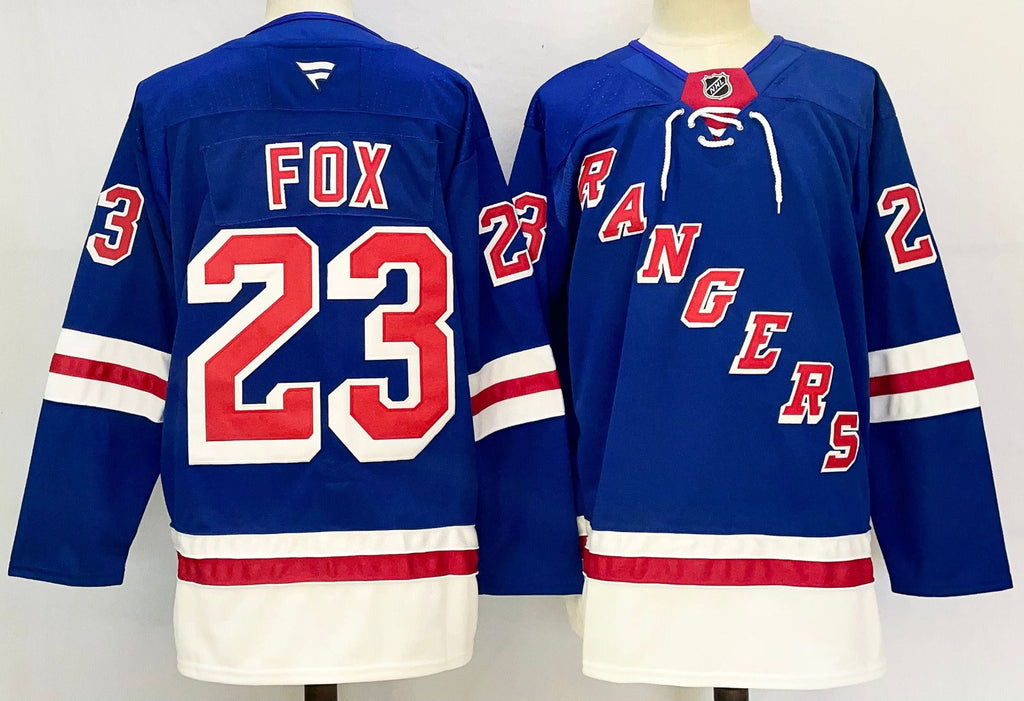 Men’s Adam Fox Jersey #23 New York Rangers Blue Home Stitched