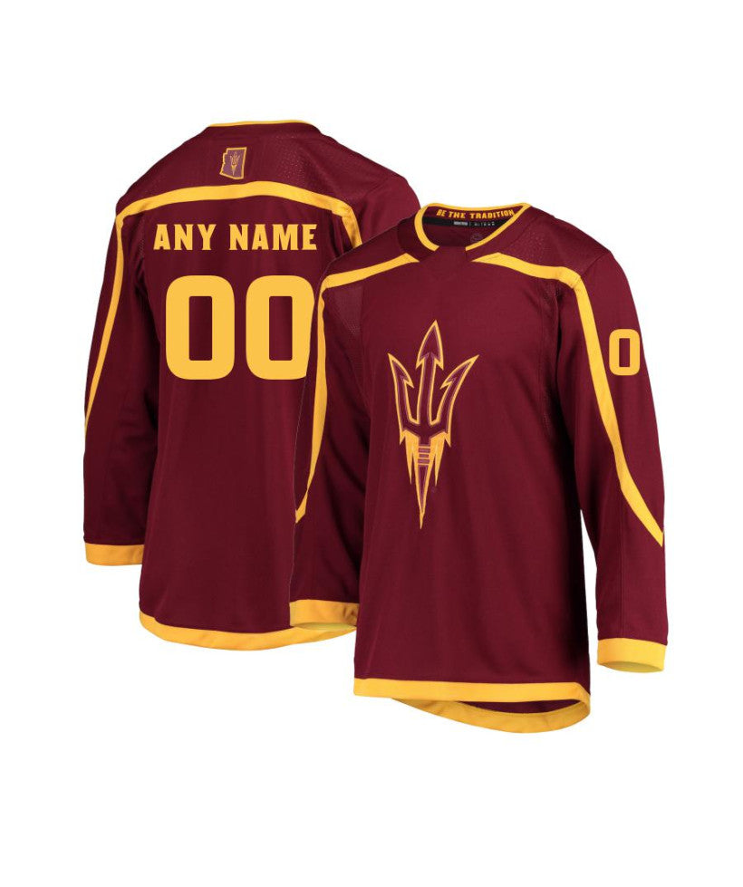 Men's Arizona State Sun Devils Custom Maroon Hockey Jersey