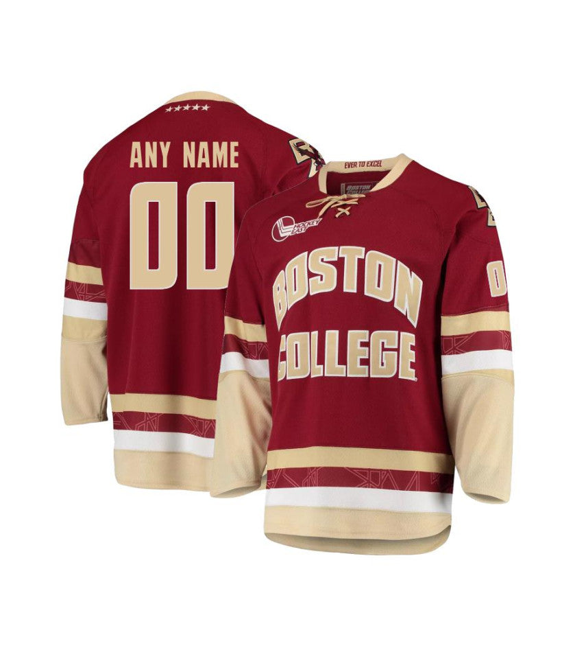 Men's Boston College Eagles Custom Maroon Hockey Jersey