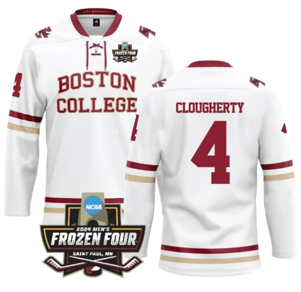 Men's Boston College NCAA Ice Hockey Keri Clougherty #4 Replica White Jersey