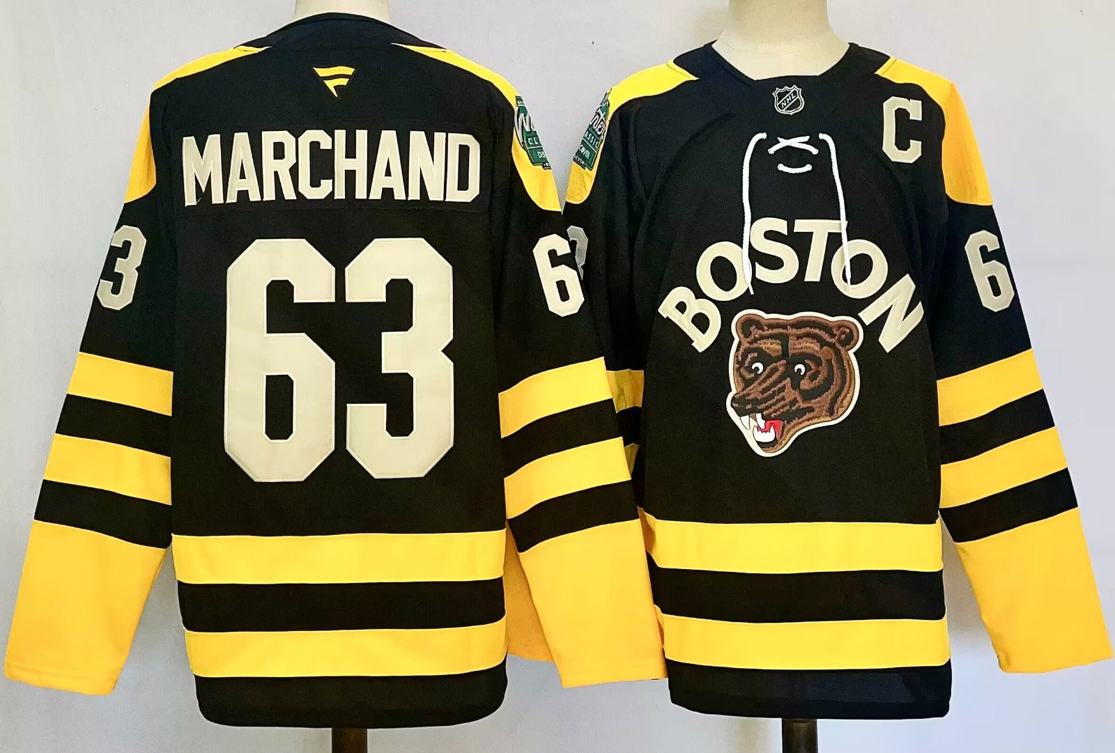 Men’s Brad Marchand Jersey #63 Boston Bruins 2023 Winter Classic Stitched