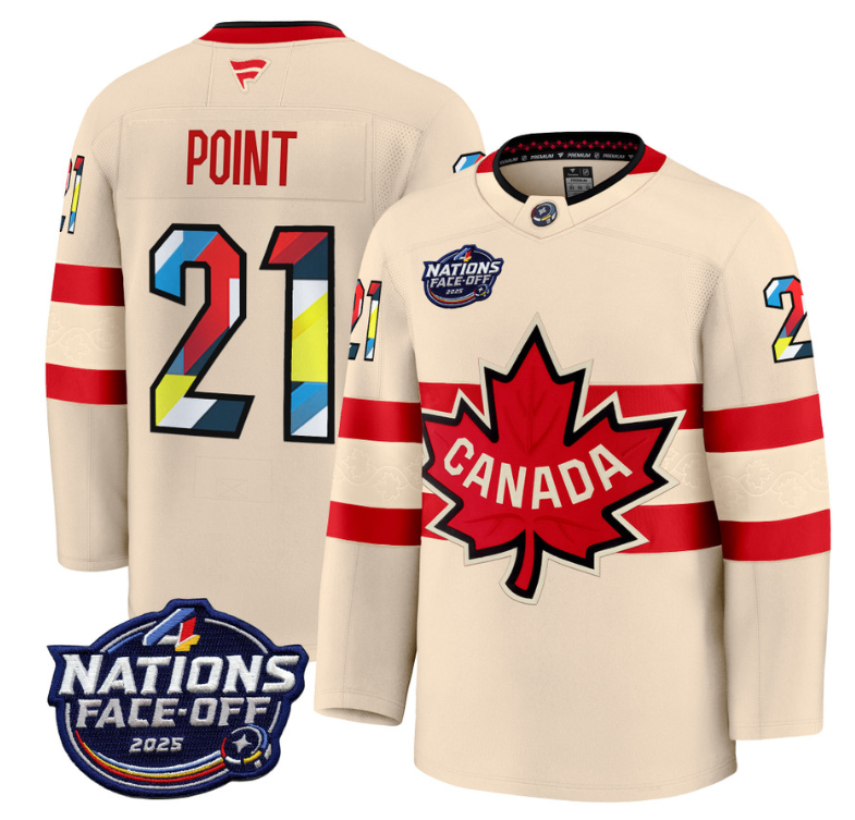 Men's Brayden Point Jersey #21 Canada 4 Nations Face-Off 2025 V2 Stitched Cream