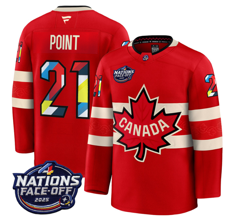 Men's Brayden Point Jersey #21 Canada 4 Nations Face-Off 2025 V2 Stitched Red