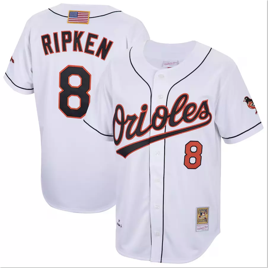 Men's Cal Ripken Jr. White Cooperstown Collection 2001 Player Stitched Jersey