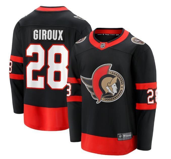 Men’s Claude Giroux Jersey #28 Ottawa Senators Black All Stitched