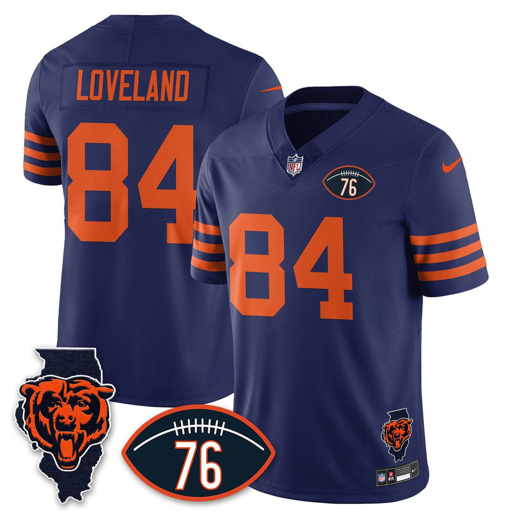 Men's Colston Loveland Jersey #84 Chicago Bears Honor Steve McMichael Throwback