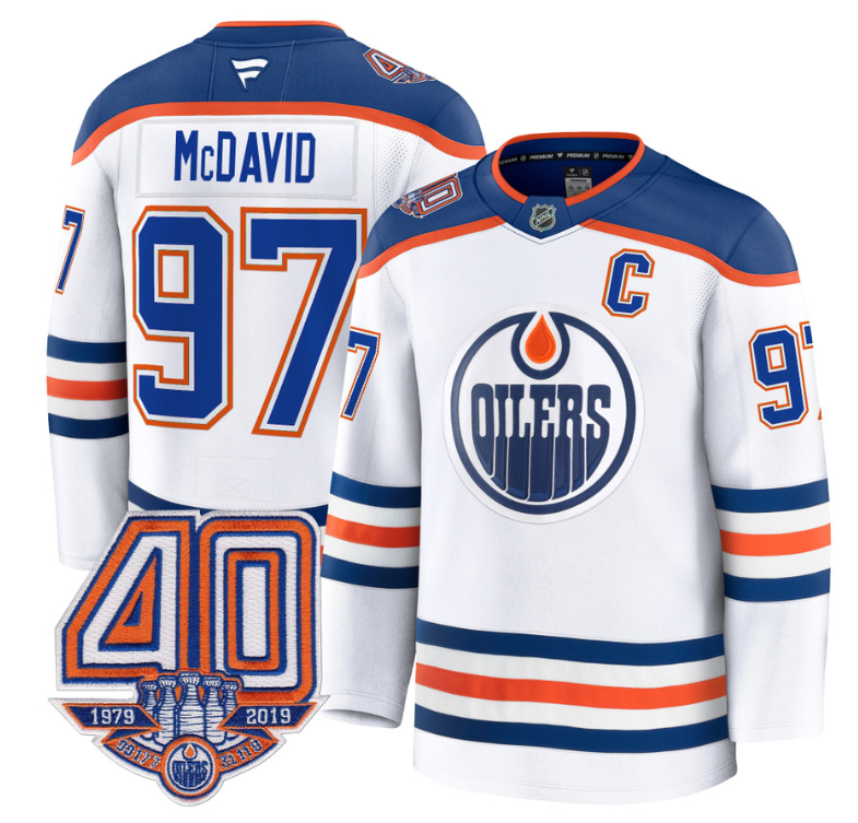 Men's Connor McDavid Jersey #97 Edmonton Oilers 40th Anniversary Stitched Away