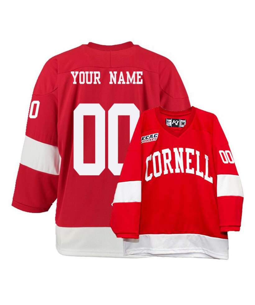Men's Cornell Big Red Red Custom Hockey Jersey
