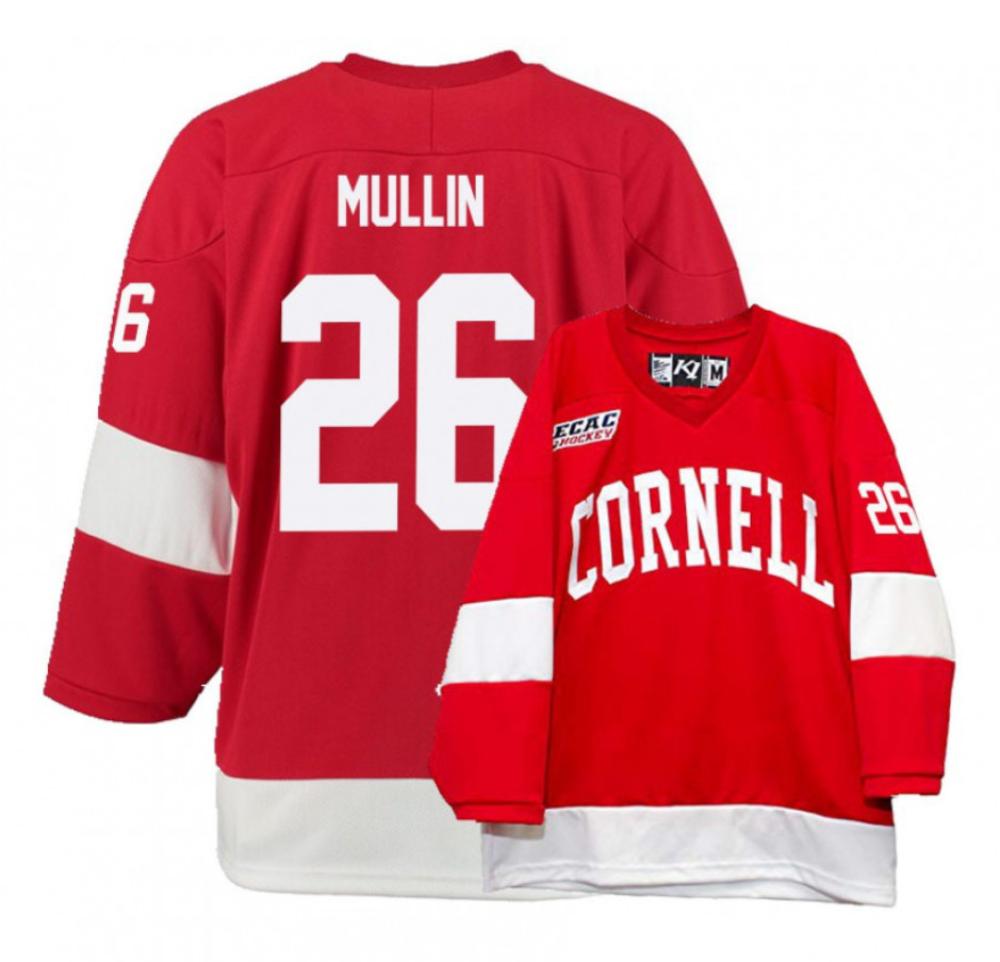 Men's Cornell Big Red #26 Tristan Mullin College Hockey All Stitched Red Jersey