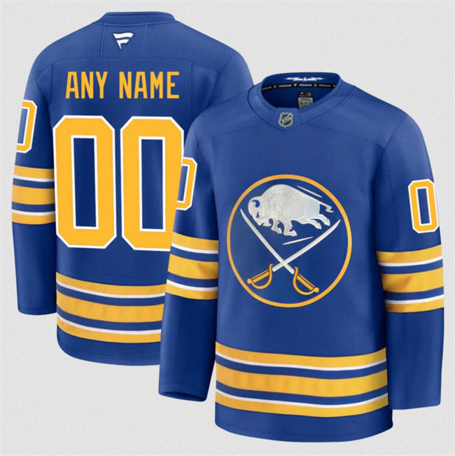 Men's Custom Buffalo Sabres Jersey Name, Number 2025 Home Blue Stitched