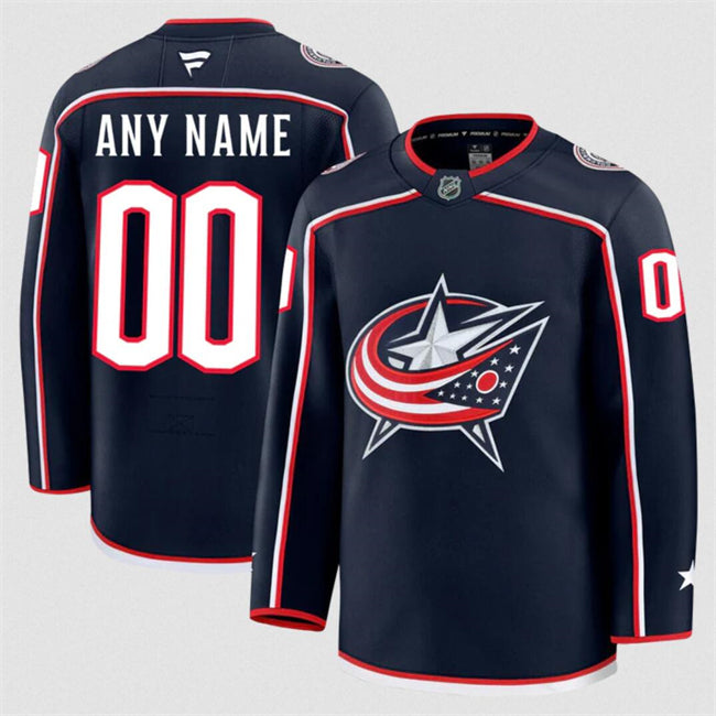 Men's Custom Columbus Blue Jackets Jersey Name, Number 2025 Home Navy