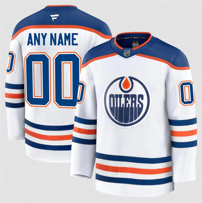 Men's Custom Edmonton Oilers Jersey Name, Number 2025 Away White Stitched