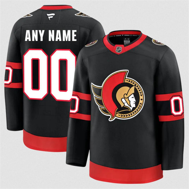 Men's Custom Ottawa Senators Jersey Name, Number 2025 Home Black