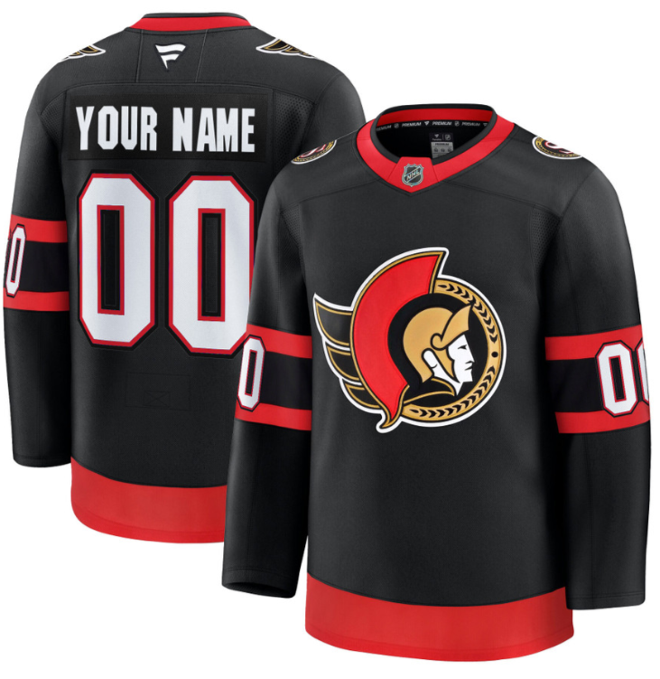 Men's Custom Ottawa Senators Jersey Name, Number 2025 Premium Home All Stitched