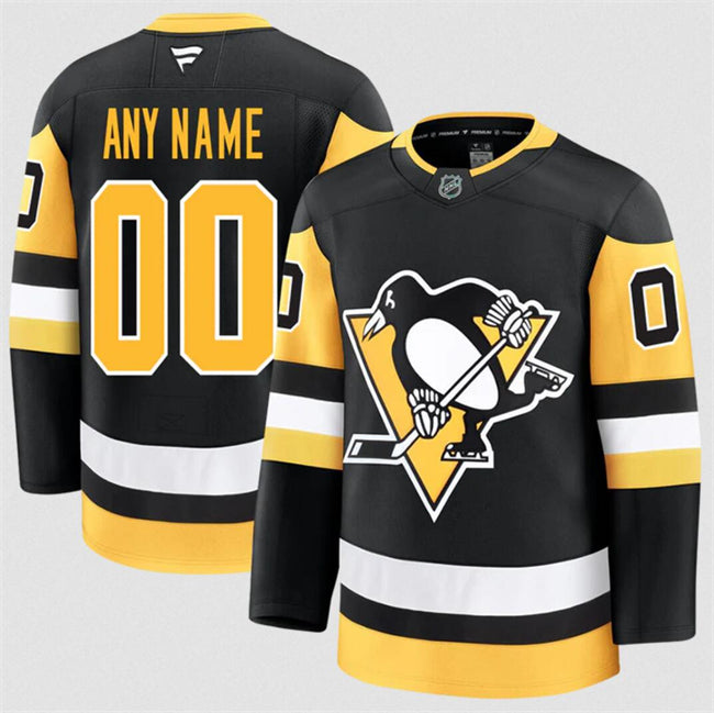 Men's Custom Pittsburgh Penguins Jersey Name, Number 2025 Home Black