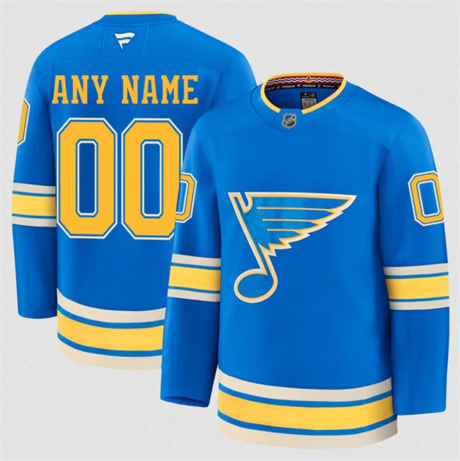 Men's Custom St. Louis Blues Jersey Name, Number 2025 Alternate Blue