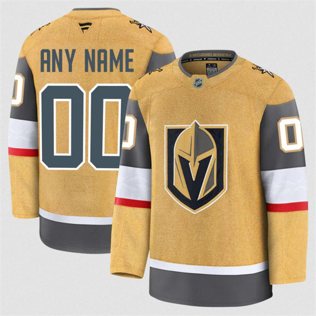 Men's Custom Vegas Golden Knights Jersey Name, Number 2025 Home Gold