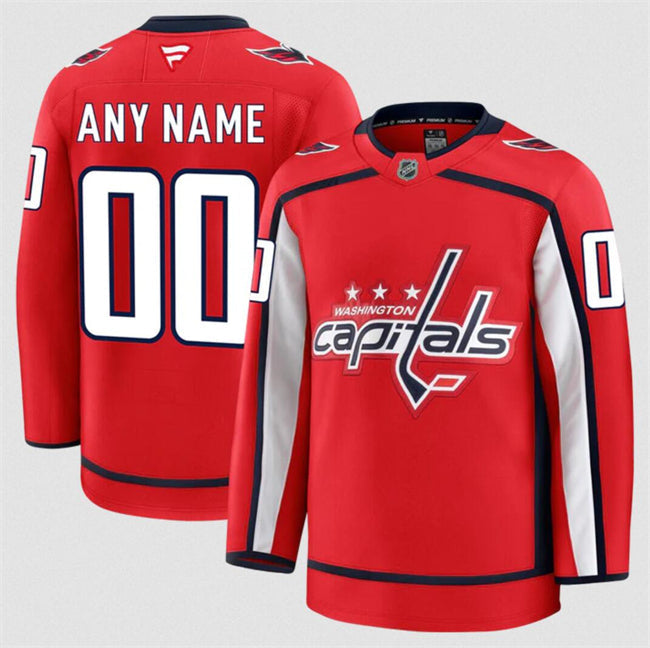 Men's Custom Washington Capitals Jersey Name, Number 2025 Home Red