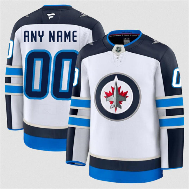 Men's Custom Winnipeg Jets Jersey Name, Number 2025 Away White