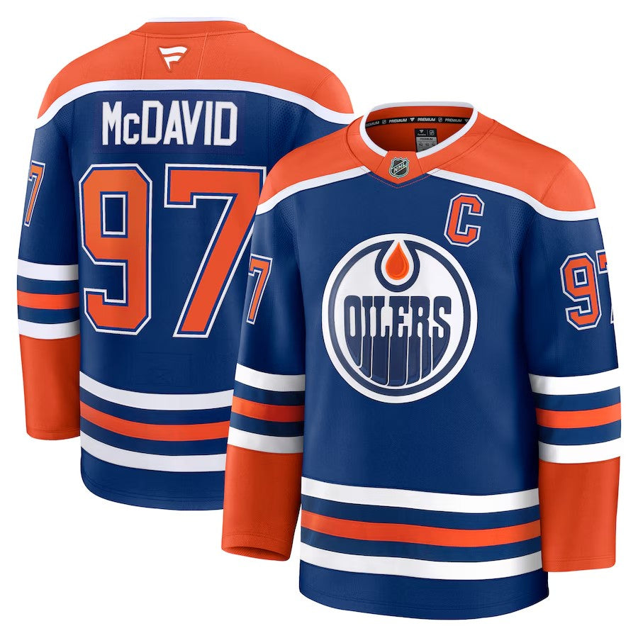 Men's Edmonton Oilers #97 Connor McDavid Home Premium Jersey Royal